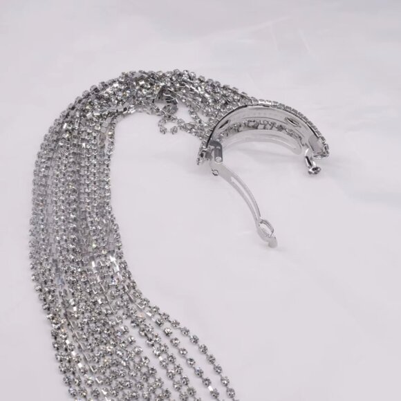Rhinestone Hair Clip with Long Tassles - Picture 6 of 7